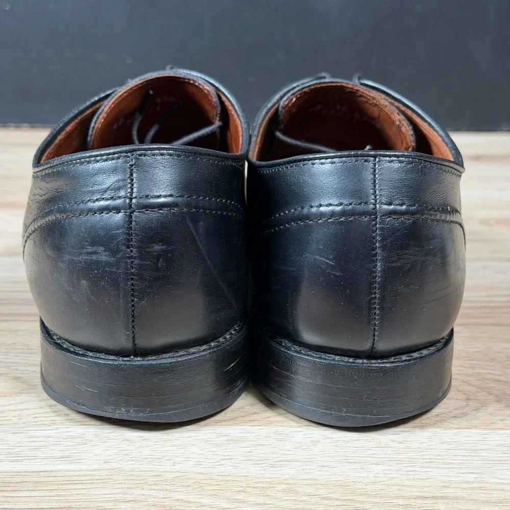 Allen Edmonds LaSalle Shoes Mens 10 3E Extra Wide Black Derby Leather Split Toe